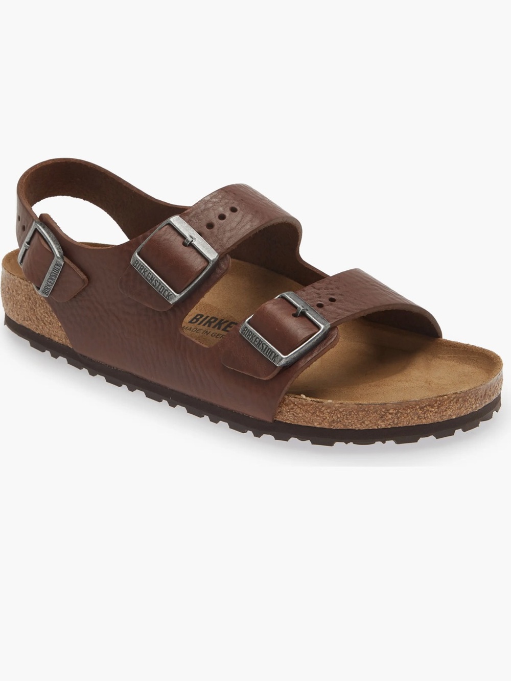 Birkenstock Men’s Milano - Brown Oiled Leather Three-Buckle Sandal